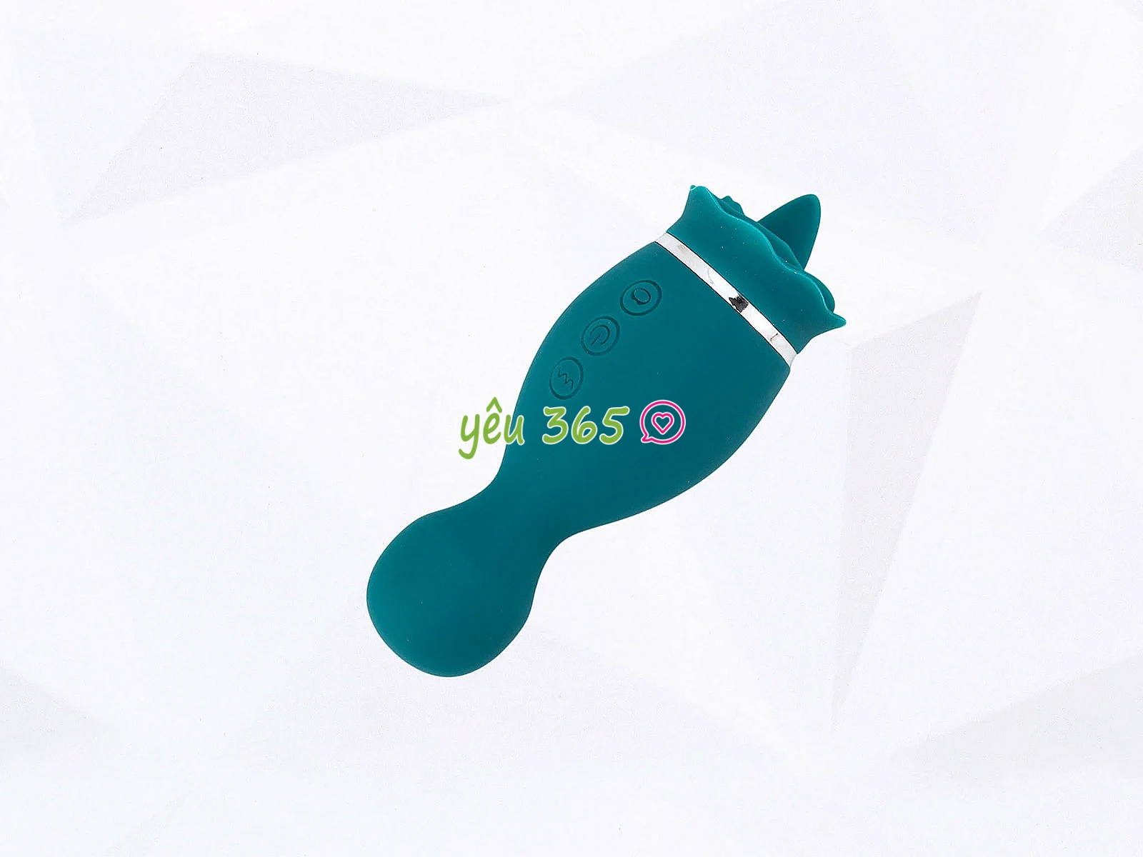 Lưỡi liếm massage 2 đầu hoa hồng xanh cầm tay