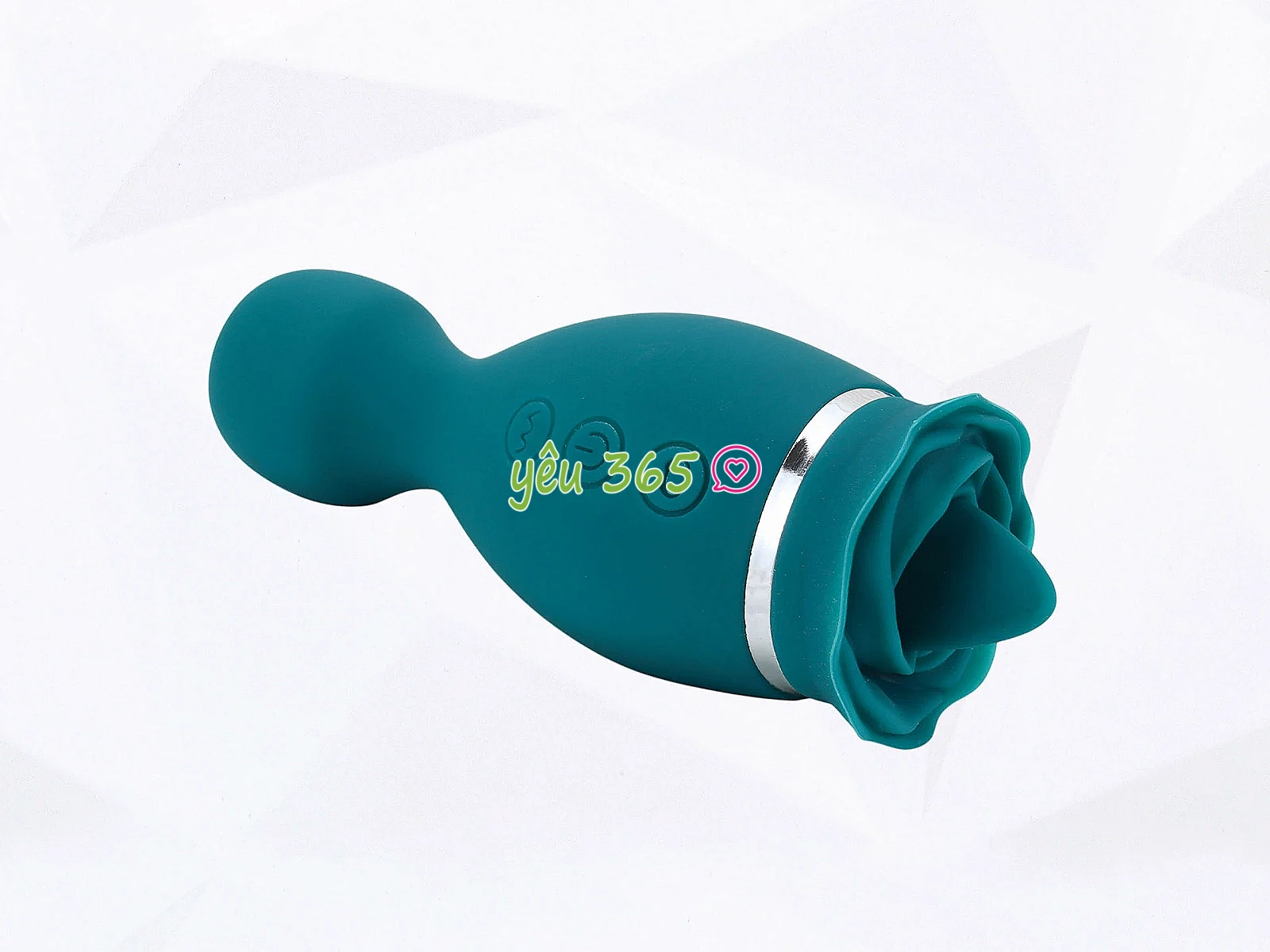 Lưỡi liếm massage 2 đầu hoa hồng xanh cầm tay