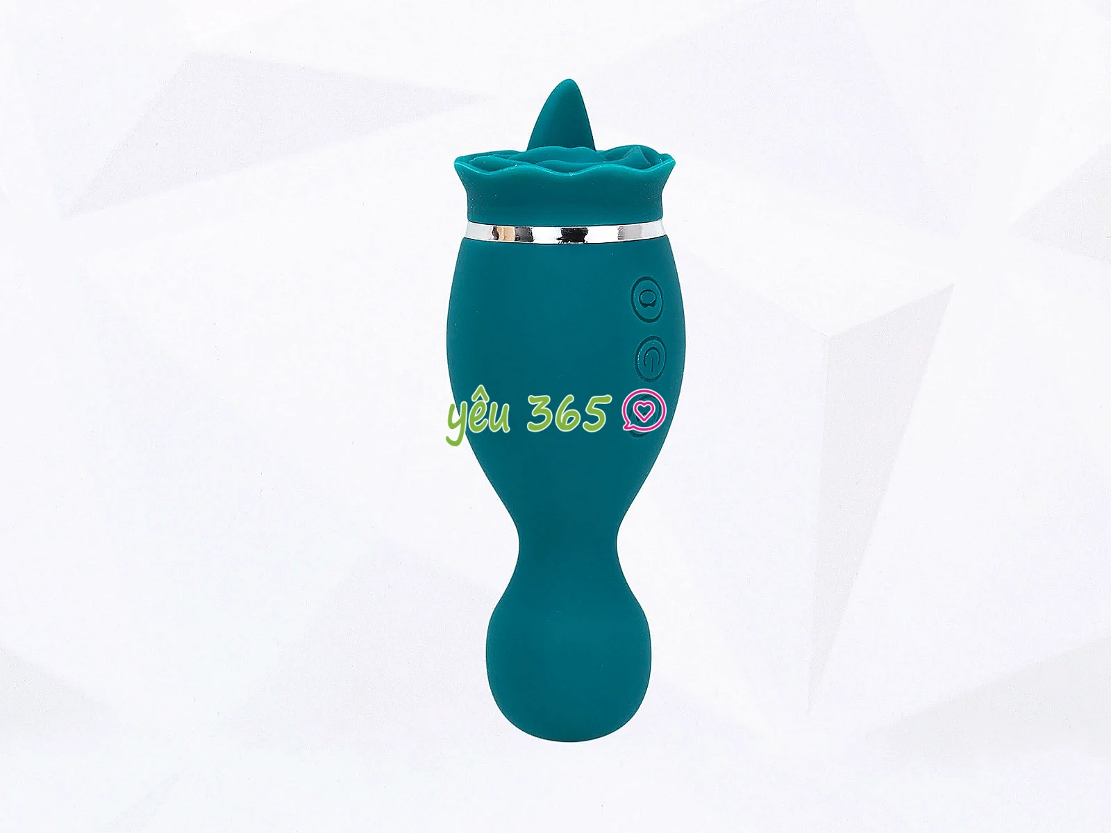 Lưỡi liếm massage 2 đầu hoa hồng xanh cầm tay