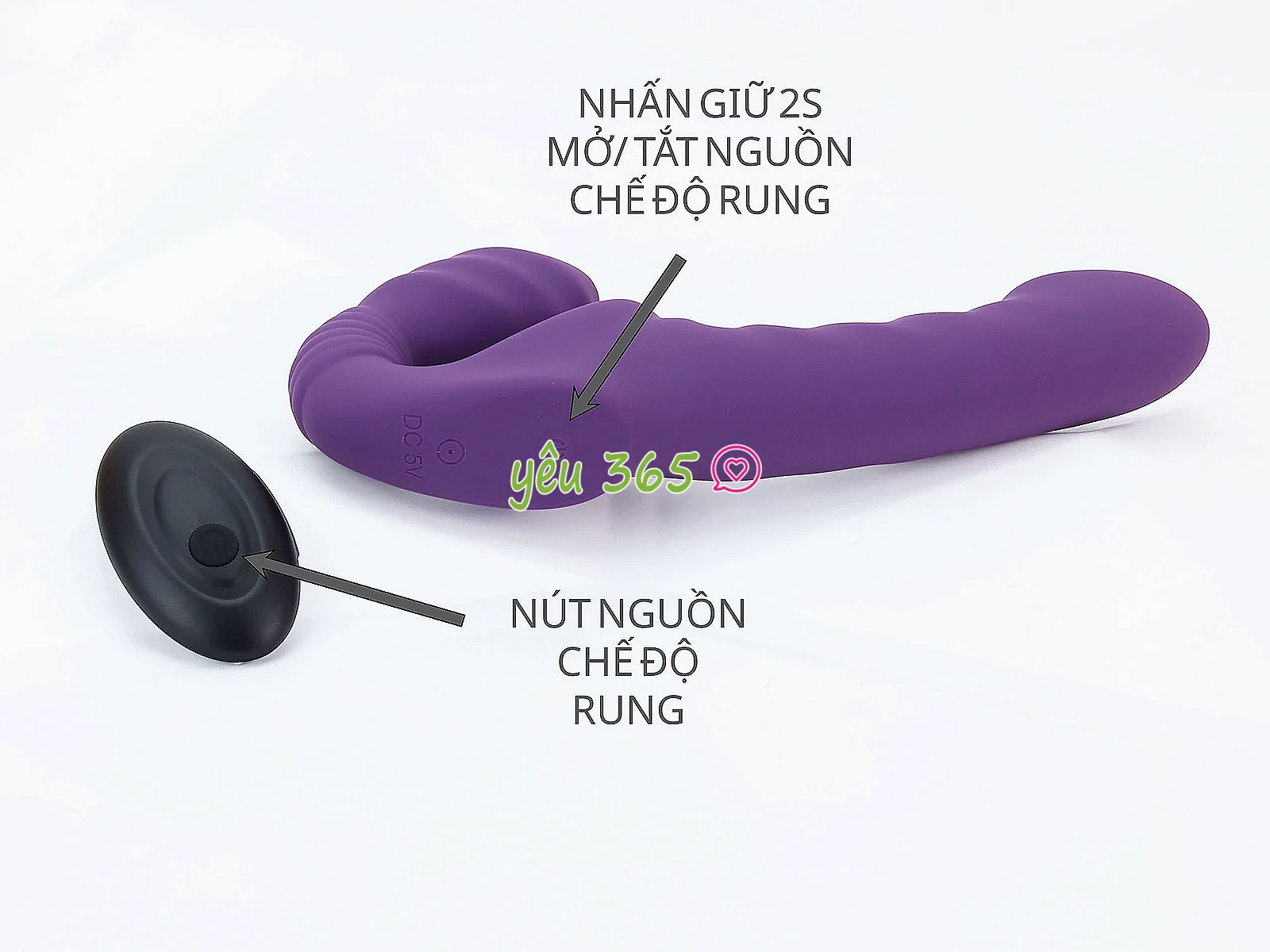Dương vật kết hợp kích hậu Yunman có điều khiển từ xa sử dụng pin sạc