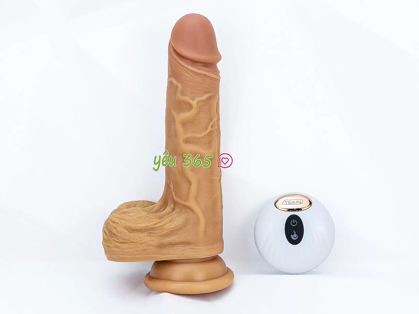 Dương vật giả có đế rung ngoáy ấm nóng pin sạc điều khiển không dây Yeain Devil