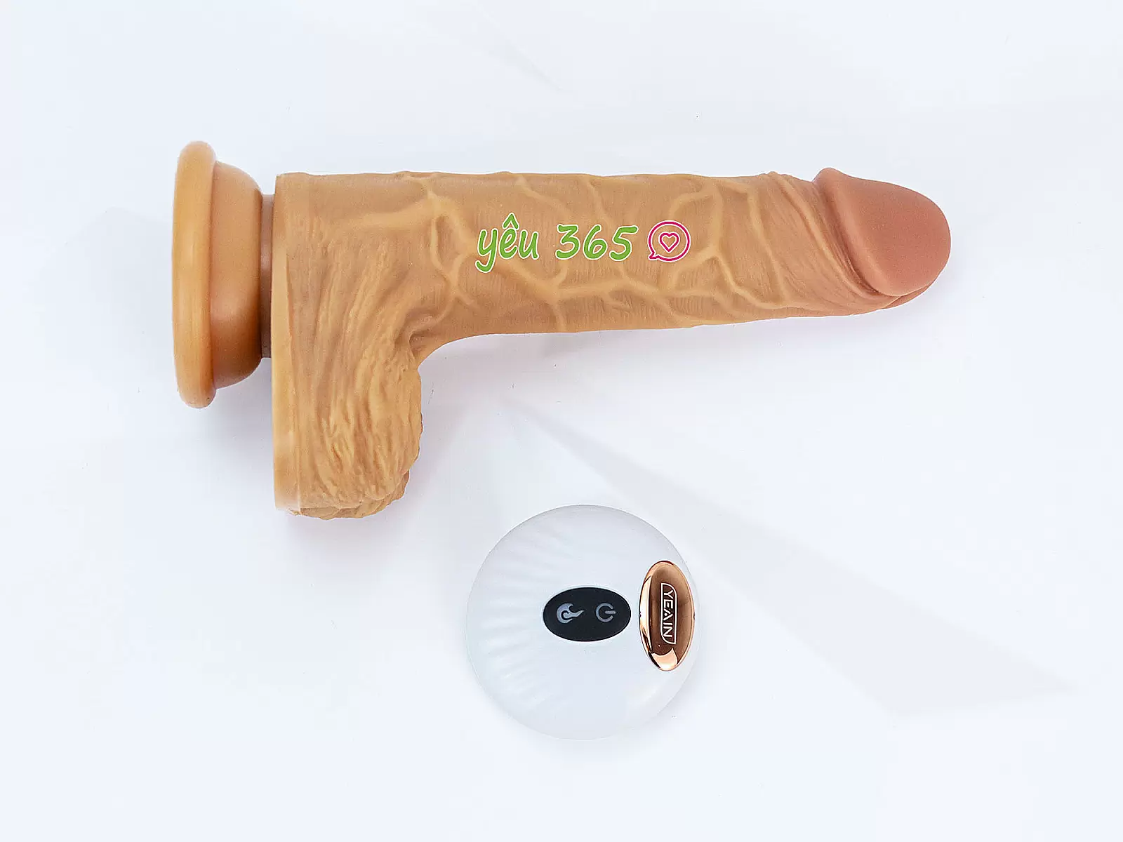 Dương vật giả có đế rung ngoáy ấm nóng pin sạc điều khiển không dây Yeain Devil