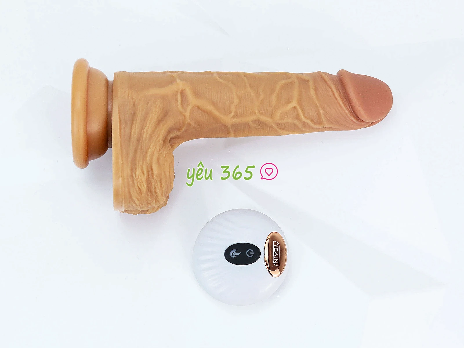 Dương vật giả có đế rung ngoáy ấm nóng pin sạc điều khiển không dây Yeain Devil