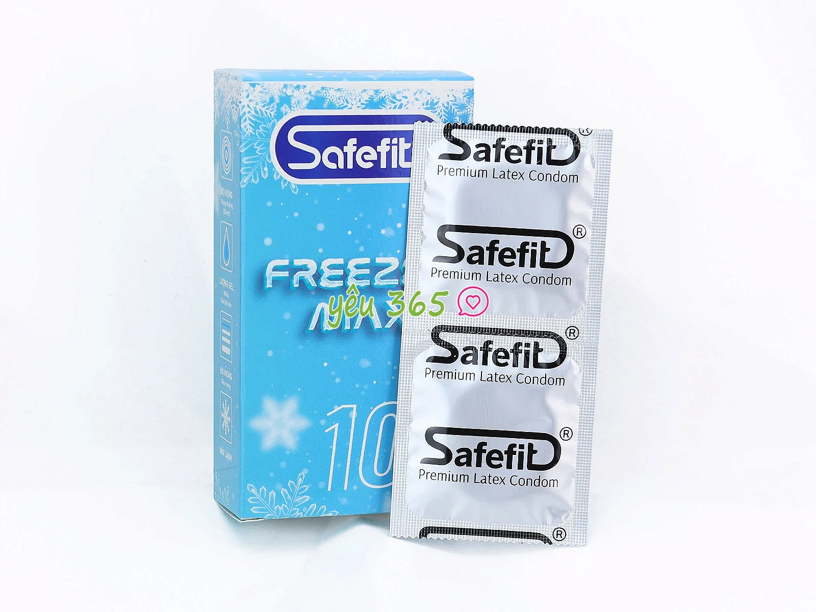 Bao cao su Safefit Freezer Max kết hợp chất bôi trơn và hương bạc hà mát lạnh