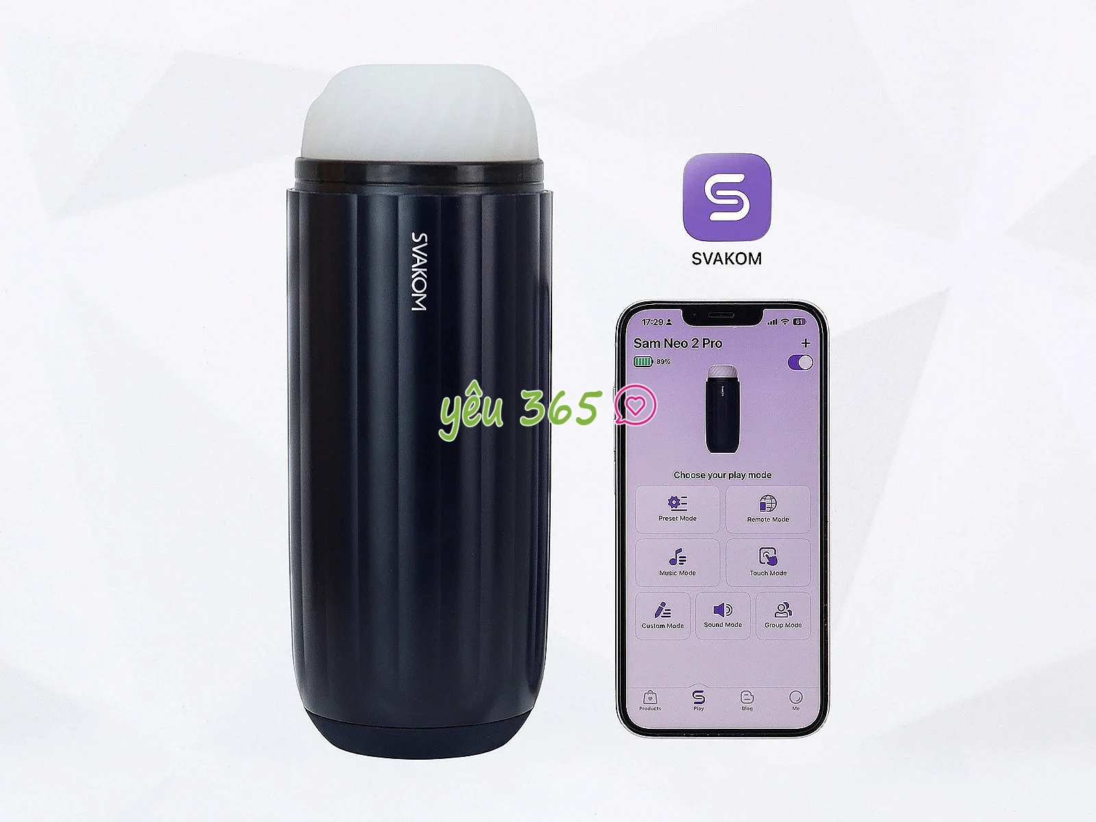 Máy thủ dâm âm đạo giả tự động Svakom Sam Neo 2 Pro phát nhiệt kết nối điều khiển toàn quốc