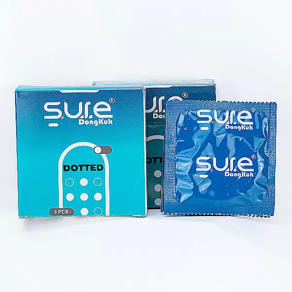 Bao cao su Sure Dongkuk Dotted 3 bao bề mặt gai nổi ma sát kích thích