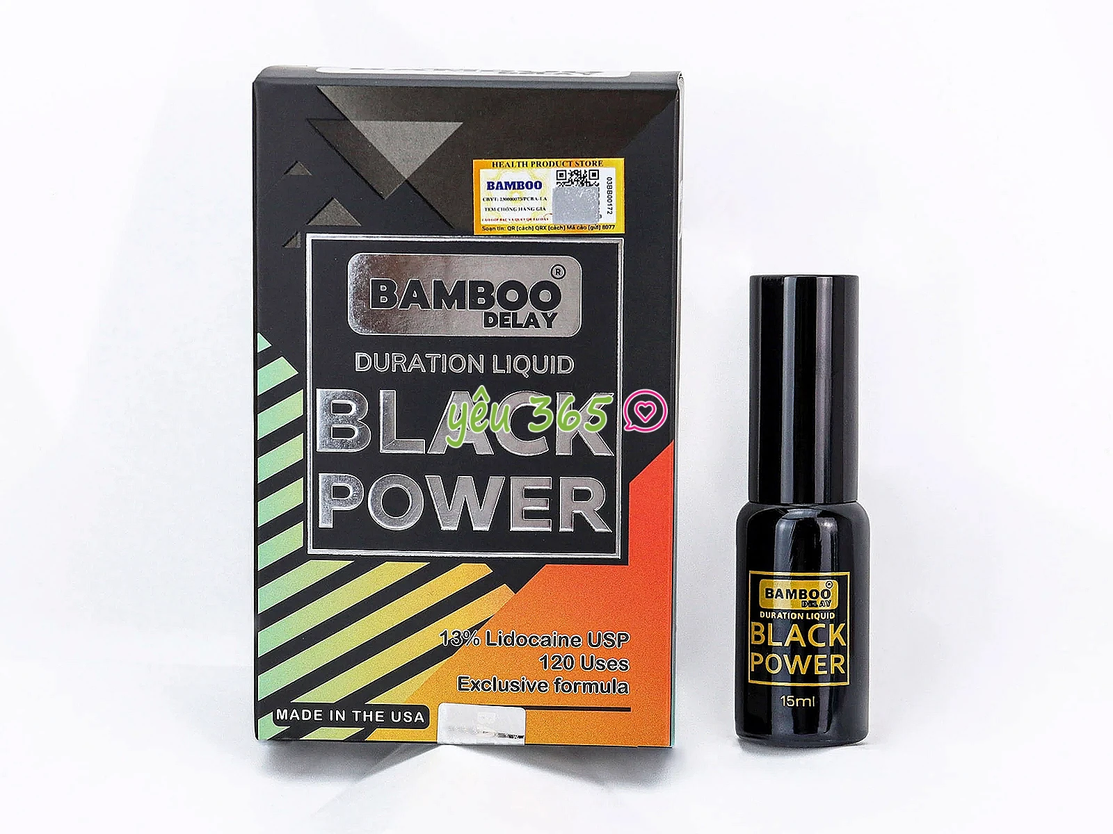 Chai xịt kéo dài khoái cảm cao cấp cho nam giới Bamboo Black Power Delay Spray
