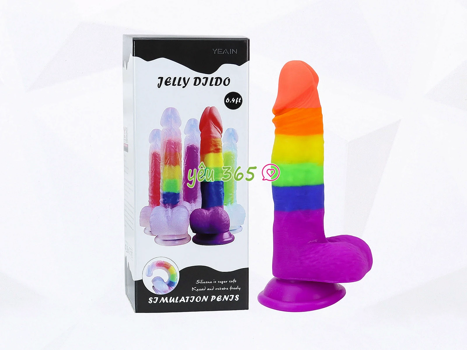 Dương vật giả có đế Jelly Dildo 7 màu