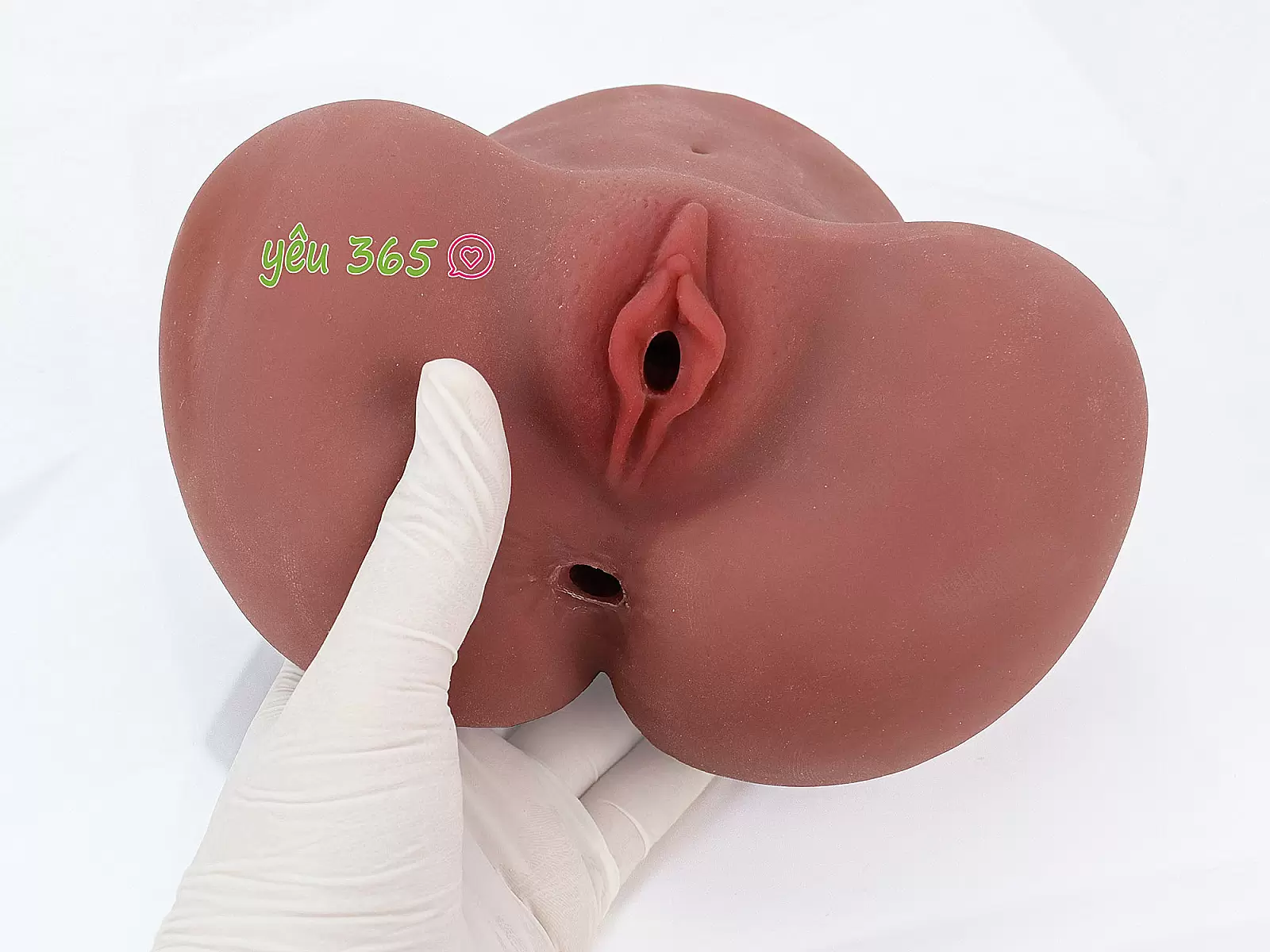 Âm đạo giả chổng mông silicon Annie màu nâu thiết kế chân thực, kích thước nhỏ gọn